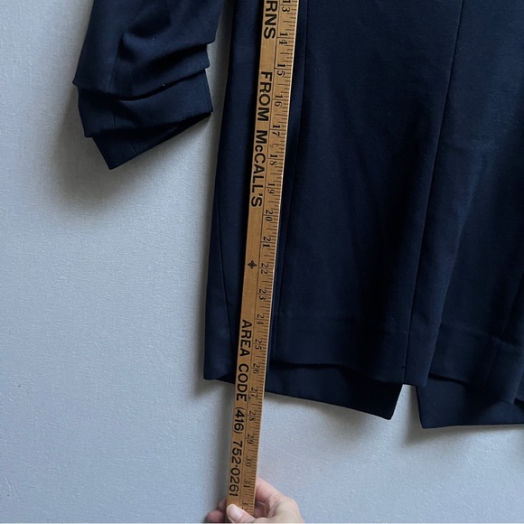 Babaton Aritzia Power Blazer Navy Open-Front 3/4 Sleeve Jacket Sz 2 - Picture 12 of 12